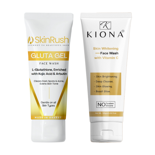 SkinRush Gluta Gel Face Wash + Kiona Skin Whitening Face Wash Combo